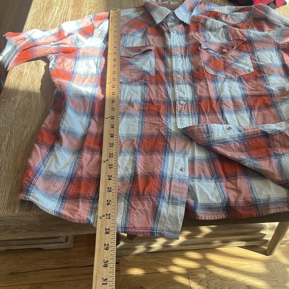 LEVIS CLASSIC WESTERN STANDARD FIT LS SHIRT PEARL SNAP COWBOY RODEO COTTON SZ XL - Picture 14 of 16